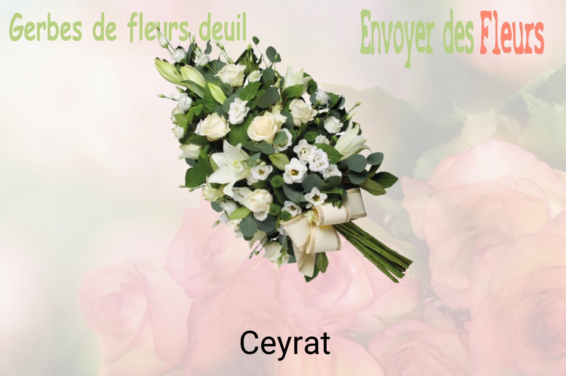 Gerbe de fleurs de deuil livrée à Ceyrat